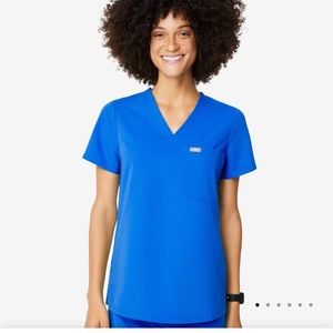 Figs Catarina scrub top royal blue small